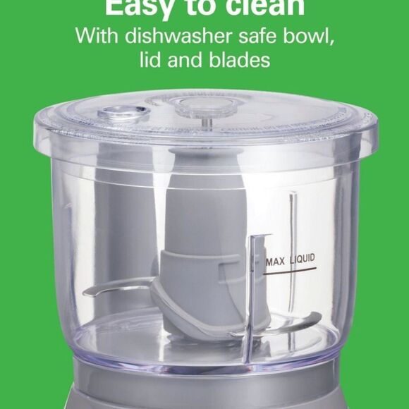 Hamilton Beach 3-Cup Stack & Press Food Chopper- Grey - Picture 5 of 15